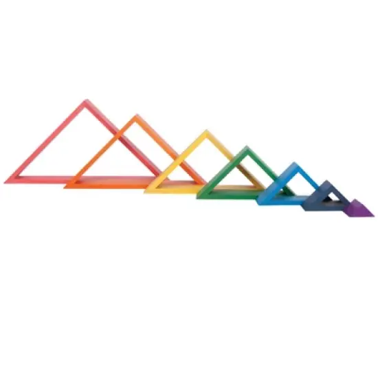 TickiT Wooden Rainbow Architect Triangles, Set of 7 image {1}