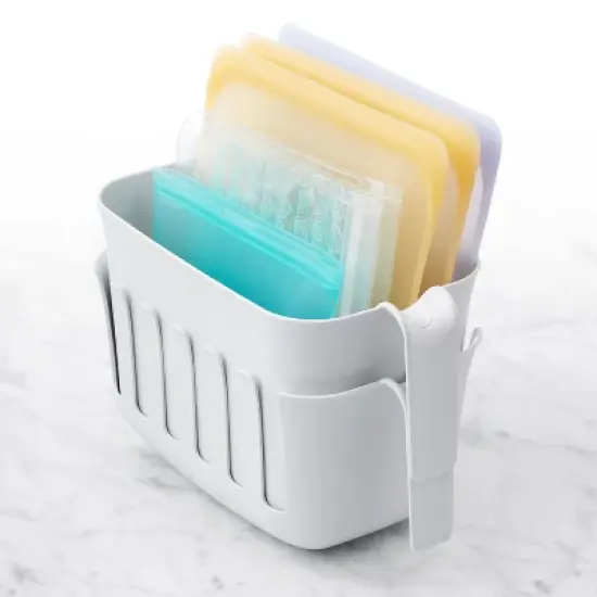YouCopia Dry+Store Bag Drying Rack and Bin Set: Plastic Baggie Dryer, Multi-Compartment, Stackable, Freestanding image {3}