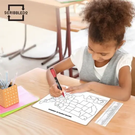 SCRIBBLEDO USA Map Dry Erase Board 11"x14" image {2}