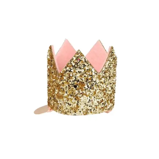 Meri Meri Mini Gold Glitter Crown Hair Clip (Pack of 1) image {5}