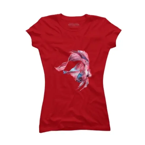 Junior's Design By Humans Betta Fish By GisaPizzatto T-Shirt image {8}