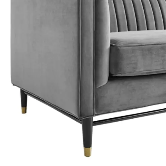 Devote Channel Tufted Performance Velvet Loveseat - Modway image {4}