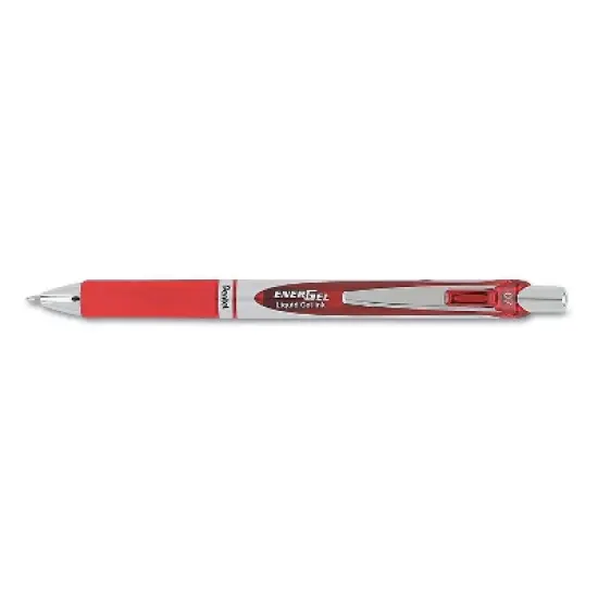 Pentel EnerGel RTX Retractable Liquid Gel Pen .7mm Black/Gray Barrel Red Ink BL77B image {5}