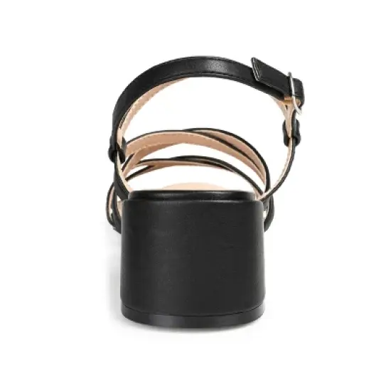 Journee Collection Womens Kempsy Open Square Toe Block Heel Sandals Black 6.5 image {2}