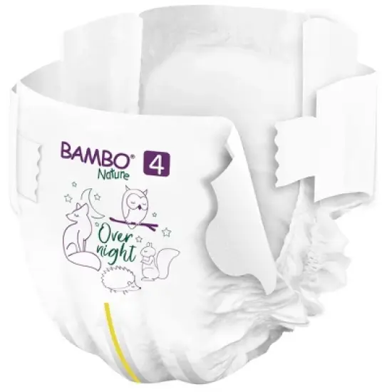 Bambo Nature Overnight Diapers, Disposable, Eco-Friendly, Size 4 image {1}