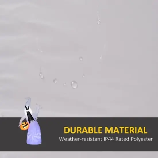 Gulches 5.9' Halloween Inflatable Ghost with Pumpkin, Purple Outdoor Blow Up LED Decor Waterproof image {3}