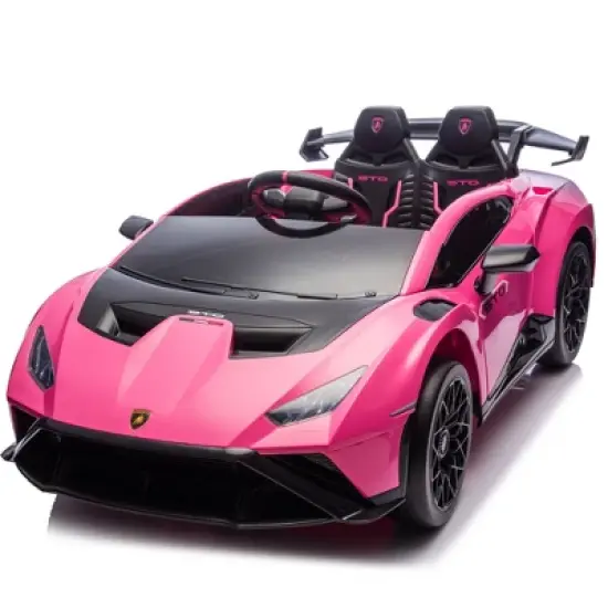 Lamborghini Huracan Sto 24V Kids Ride-On Drift Car, Electric Racing Sports Car Toys with 360&deg; Spin, LED, Music, USB Port, Ages 3-8 image {4}