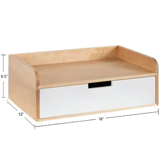 18" x 7" Kitt Floating Side Table Shelf White/Natural - Kate & Laurel All Things Decor image {1}