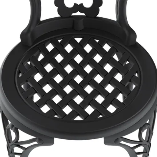 Akoasm 3-Pieces Aluminum Patio Dining Table With Umbrella Hole-Black image {7}