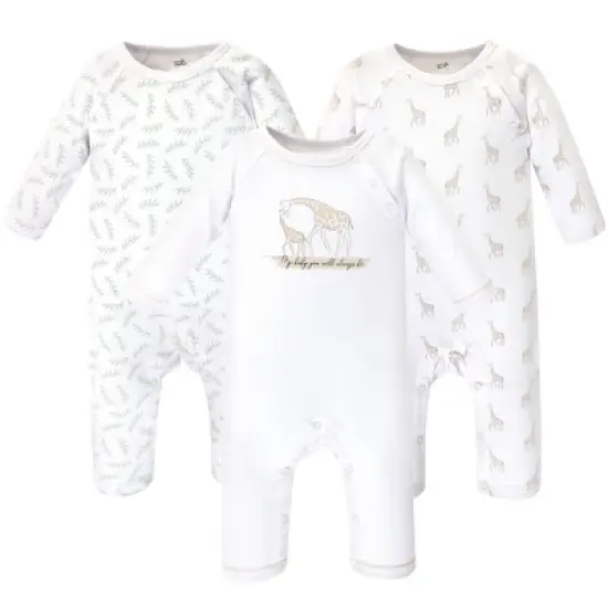 Touched by Nature Baby Organic Cotton Coveralls 3pk, Little Giraffe image {4}