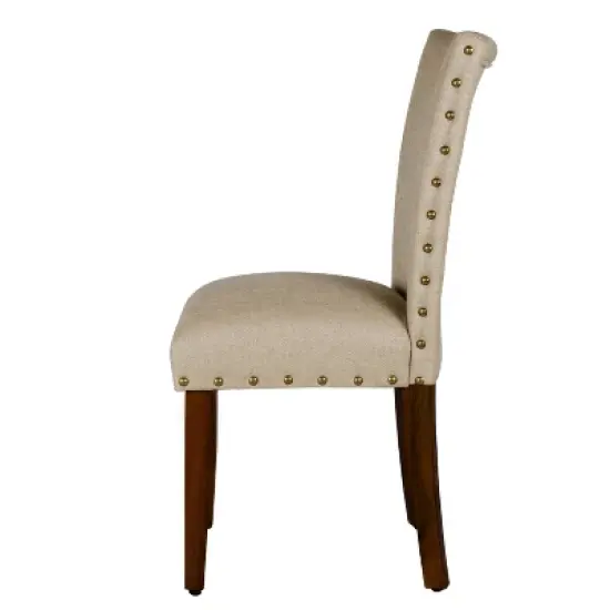 Set of 2 Classic Parsons Chair with Nailhead Trim - Homepop image {2}