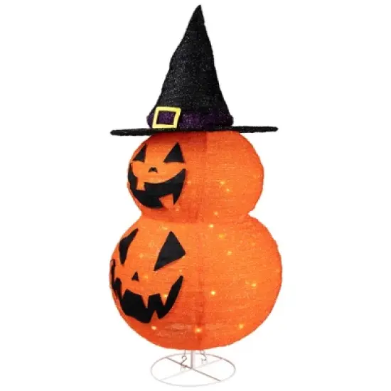 Northlight LED Lighted Jack-O-Lanterns in Witch's Hat Outdoor Halloween Decoration - 34" image {4}