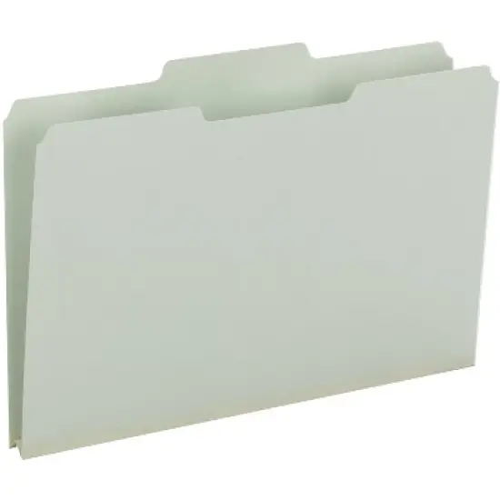 Smead Pressboard File Folder, 1/3-Cut Tab, 1" Expansion, Legal Size, Gray/Green, 25 per Box (18230) image {1}
