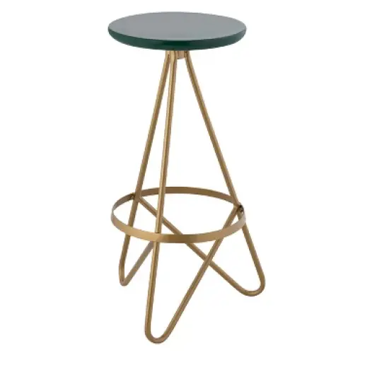JONATHAN Y Spiroa Modern Industrial Metal Backless Circular Bar Stool image {6}