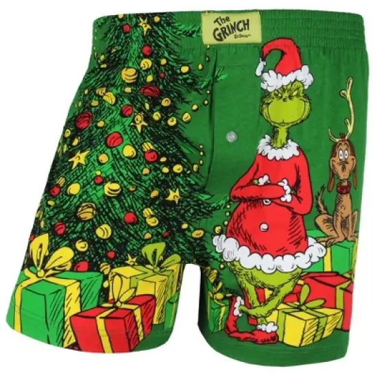 Dr. Seuss Men's The Grinch And Max Don't Be A Grinch Boxers Underwear image {4}
