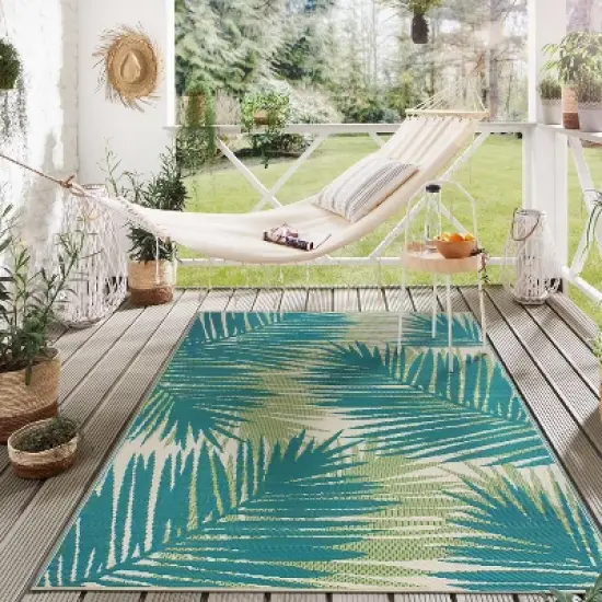 World Rug Gallery Floral Tropical Reversible Plastic Outdoor Rugs image {7}