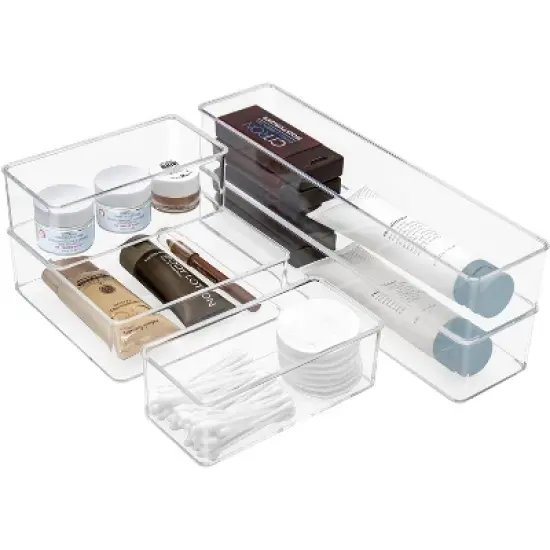 Sorbus Clear Drawer Organizers, Multi-Purpose Bins for Makeup, Vanity Organization, and more image {10}
