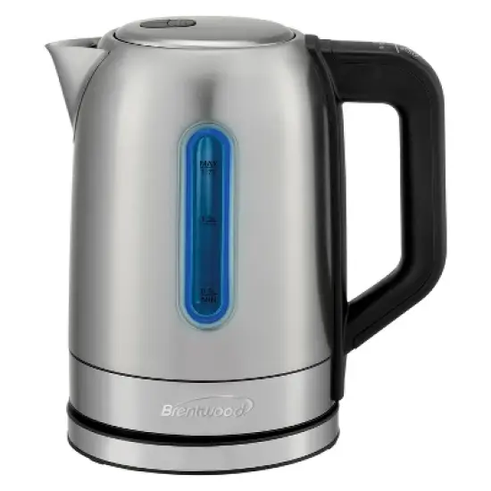 Brentwood 1,500-Watt 1.79-Qt. Cordless Digital Stainless Steel Kettle with 5 Temperature Presets and Swivel Base in Black image {1}