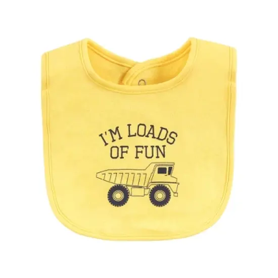 Hudson Baby Infant Boy Cotton Bibs, Construction, One Size image {4}