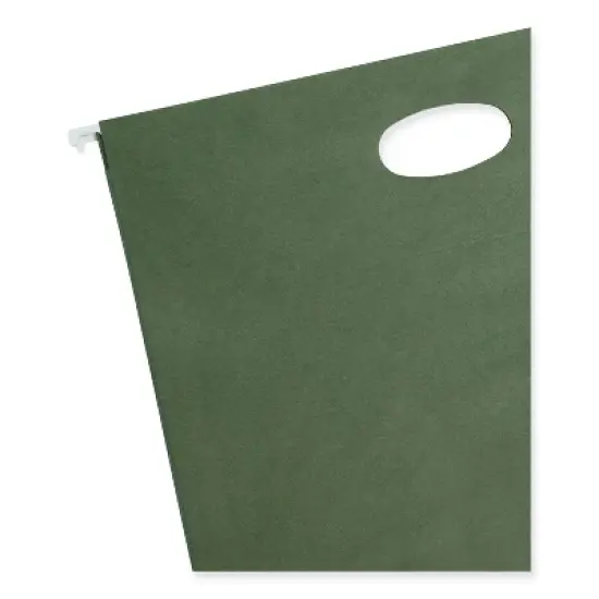 Smead 100% Recycled Hanging Pockets with Full-Height Gusset, 1 Section, 3.5" Capacity, Letter Size, Standard Green, 10/Box image {2}