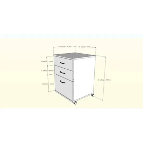 2pc Essentials Home Office Set with 3 Drawer File Cabinet - Nexera image {3}