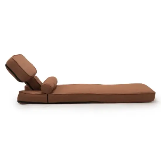 Multi-functional Foldable Sofa with Adjustable Angles and Pillow, Dark Brown image {4}