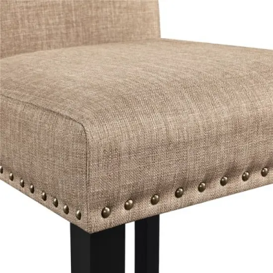 Yaheetech Set of 2 Fabric Upholstered Classic Tall Back Dining Chair image {4}