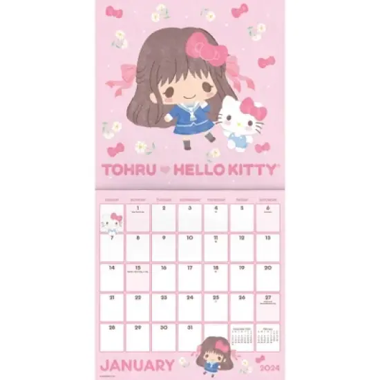 Trends International Inc. 2023-24 Wall Calendar 12"x12" Fruit Basket x Hello Kitty image {1}