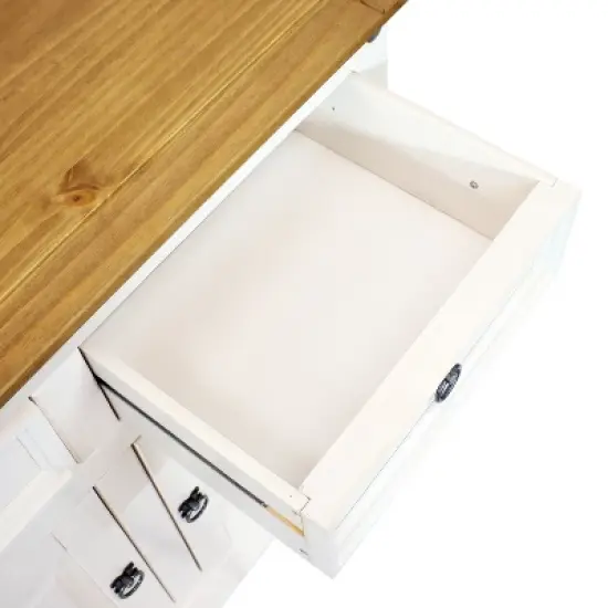 Sunnydaze Kitchen Sideboard Cabinet with 2 Drawers and 2 Doors - Solid Pine Construction image {5}