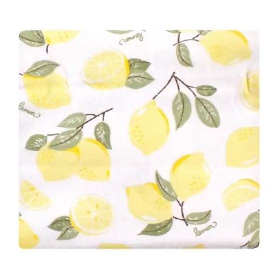 Hudson Baby Infant Girl Cotton Flannel Receiving Blankets, Lemons, One Size image {1}
