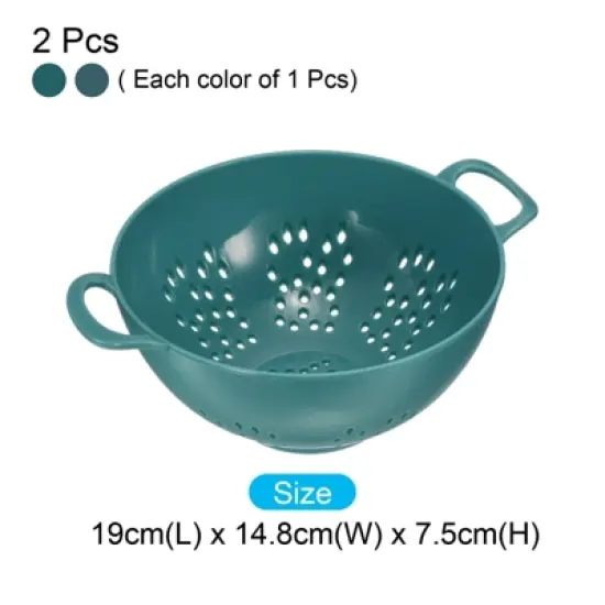 Unique Bargains Kitchen Plastic Rice Washing Drainer Basket Colander with Double Handles image {1}