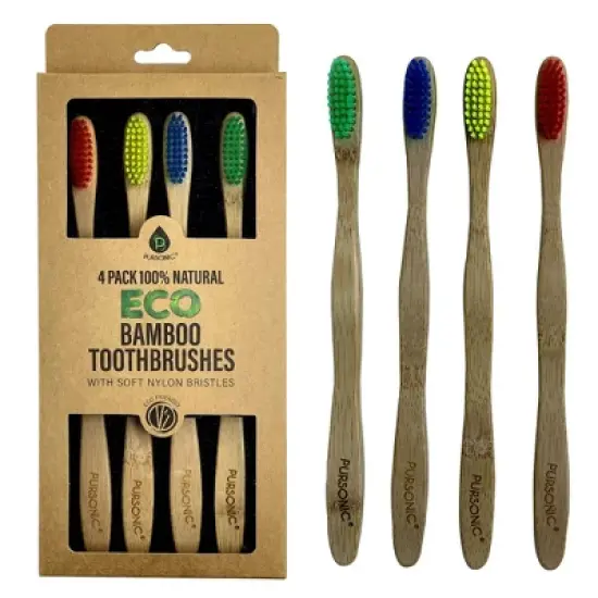 100% Natural Eco Bamboo Toothbrushes (4 pack) image {4}