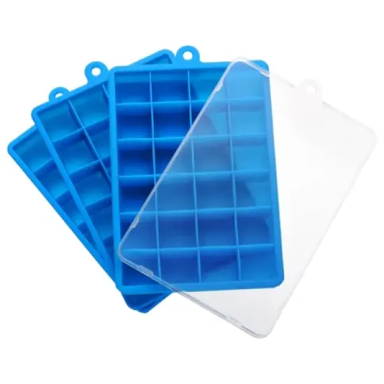 Unique Bargains Silicone Easy Release Ice Cube Trays with Lids image {7}
