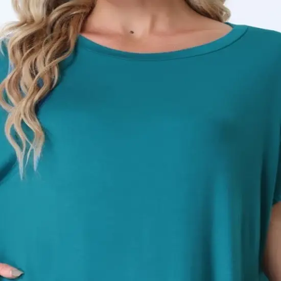 cheibear Women's Batwing Sleeve Nightshirt Lounge Dress Nightgown image {3}