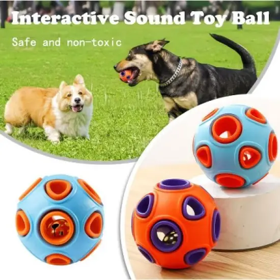 [2Pack] Dog Balls with Bell Sound,   Small Dogs, 2&rdquo; Interactive Pet Chew Toys image {6}
