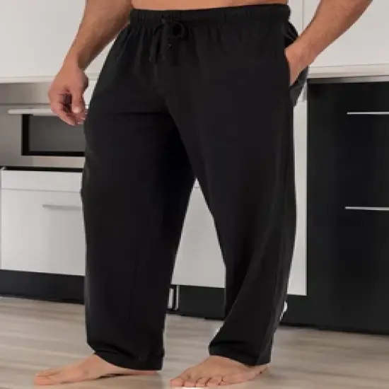 Men's Soft Cotton Knit Jersey Pajama Pants with Pockets, PJ Bottoms image {1}