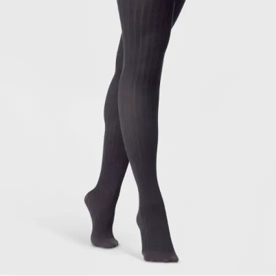 Women's Ribbed Sweater Tights - A New Day&trade; Black image {2}