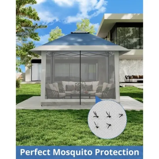 13x13 FT Gazebo Outdoor Canopy Tent, Outdoor Patio Gazebo, with Mosquito Netting, 4 Sandbags & Wheeled Bag, for Backyard image {5}
