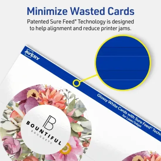 Avery Printable Round Cards, 3" Diameter, Glossy White, 300ct image {3}