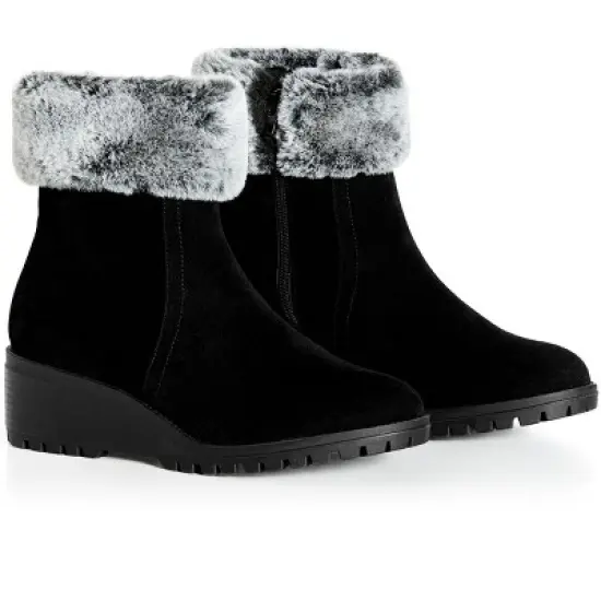 Women's WIDE FIT Callie Ankle Wedge - black | EVANS image {5}