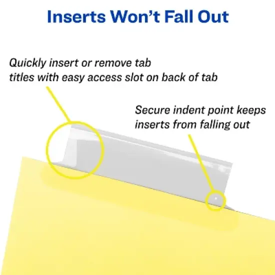 Avery 8 Tab Binder Dividers, Insertable Clear Big Tabs, 1 Set Pack, 8 Packs, 8 Sets Total (11112) image {2}