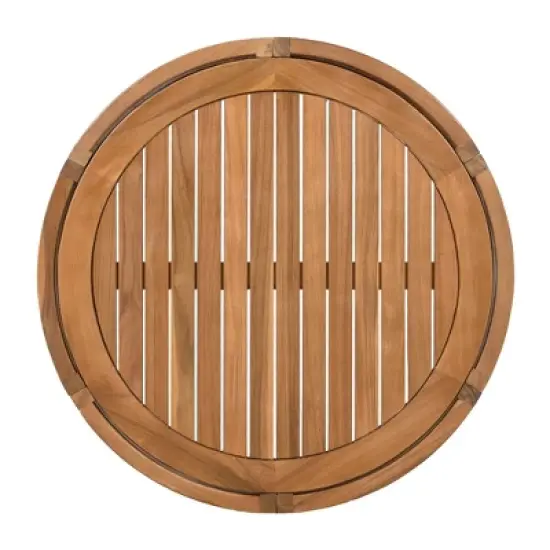 ORRD 27.95" Acacia Wood Outdoor Coffee Table - Handwoven Rope Boho Patio Table image {2}