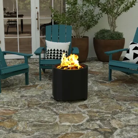 Merrick Lane Portable Steel Smokeless Wood Burning Outdoor Firepit with Waterproof Cover image {6}