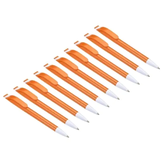 Unique Bargains Plastic Medium Point Smooth Writing Black Ink Rotary Ballpoint Pens 14 Pcs image {8}