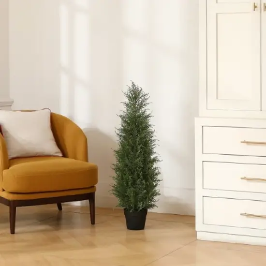 DR.Planzen Faux Cypress Topiary Trees for Outdoors, Fake Cypress Trees for Home Decor Office Living Room Porch Patio Perfect Housewarming Gift image {7}