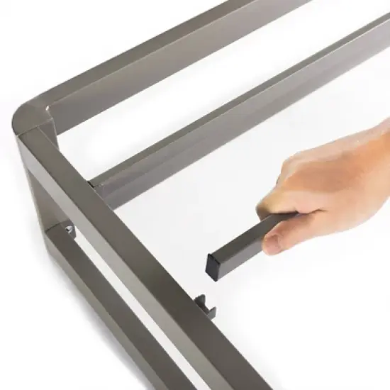 9" Metal Round Corner Platform Bed Frame Gray - Mellow image {4}