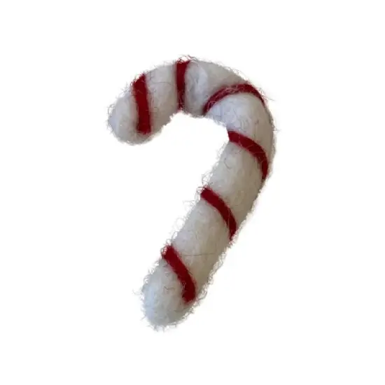 Midlee Felt Wool Christmas Candy Cane Cat Toy- Set of 2 image {2}