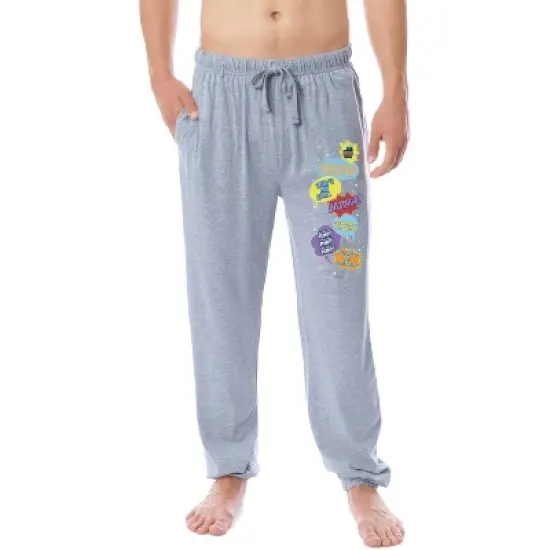 The Big Bang Theory Mens' Bazinga! Comic Sayings Jogger Pajama Pants Grey image {3}