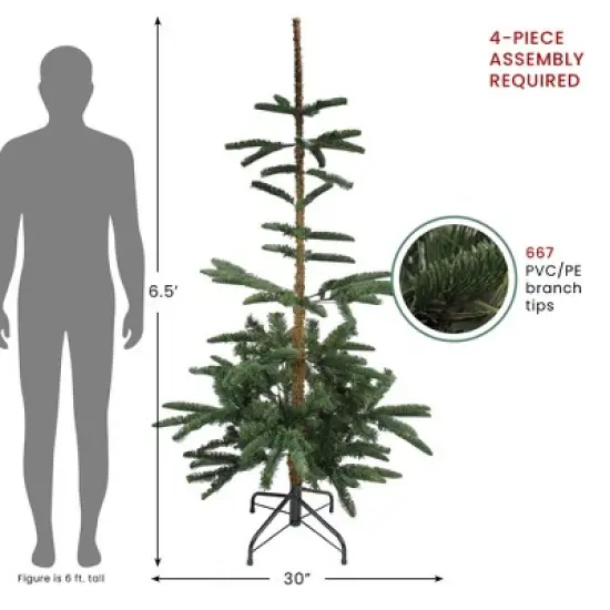 Northlight Real Touch&trade;️ Slim Nordmann Fir Layered Artificial Christmas Tree - 6.5' - Unlit image {3}