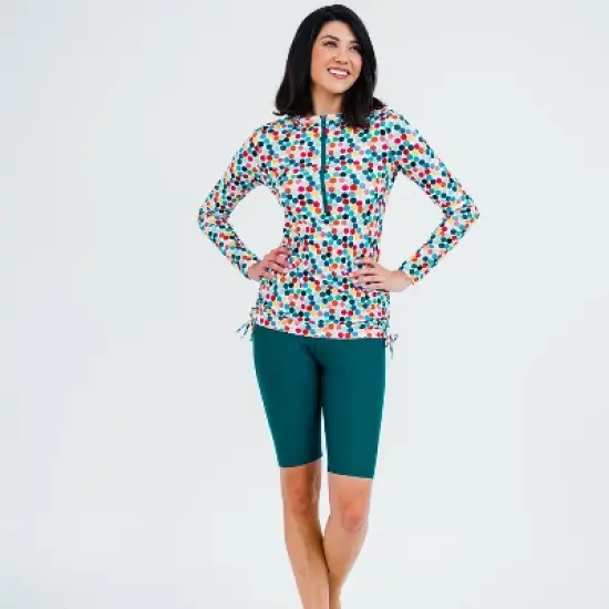 Calypsa Half-Zip Nora Swim Top image {2}